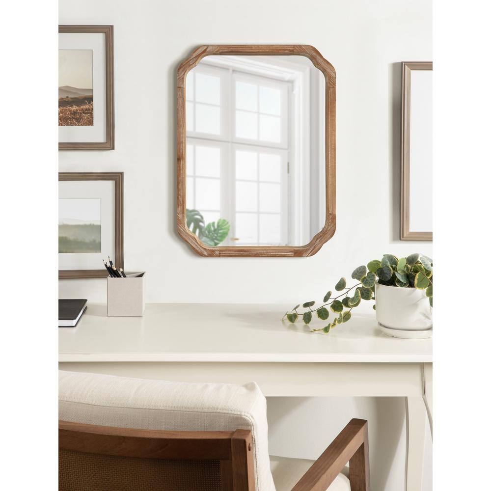 Marston Rustic Brown Solid Wood Rectangular Vanity Mirror