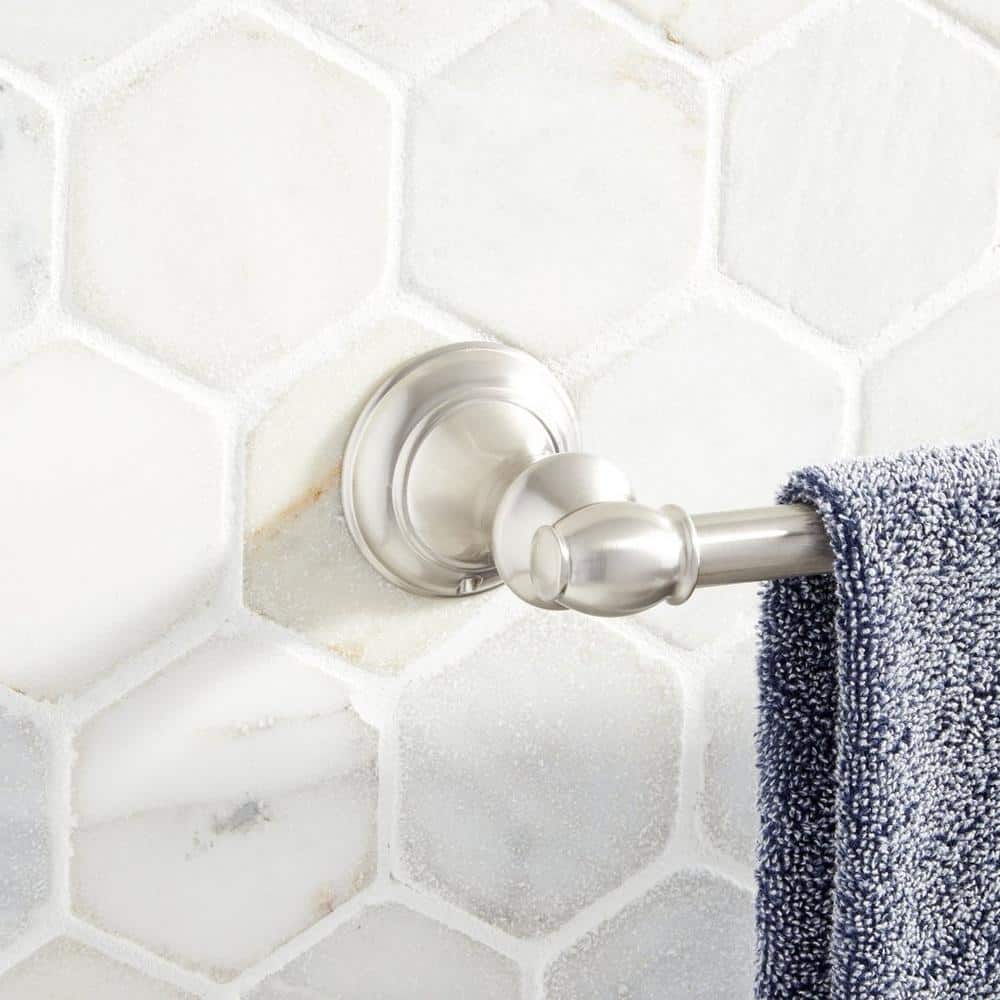 Beasley 24" Brushed Nickel Wall Mounted Single Bar Towel Rack