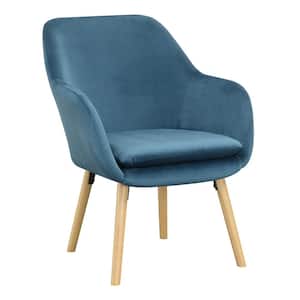 Charlotte Blue Velvet Upholstery Arm Chair