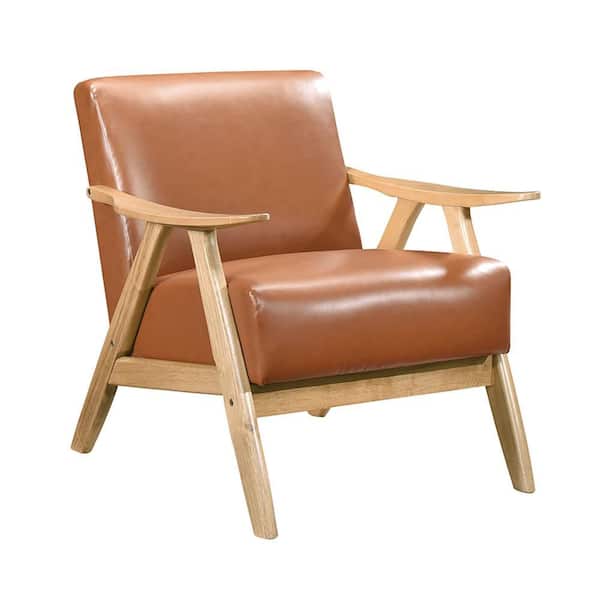 Ocala Matt Brown Faux Leather Upholstery Accent Armchair