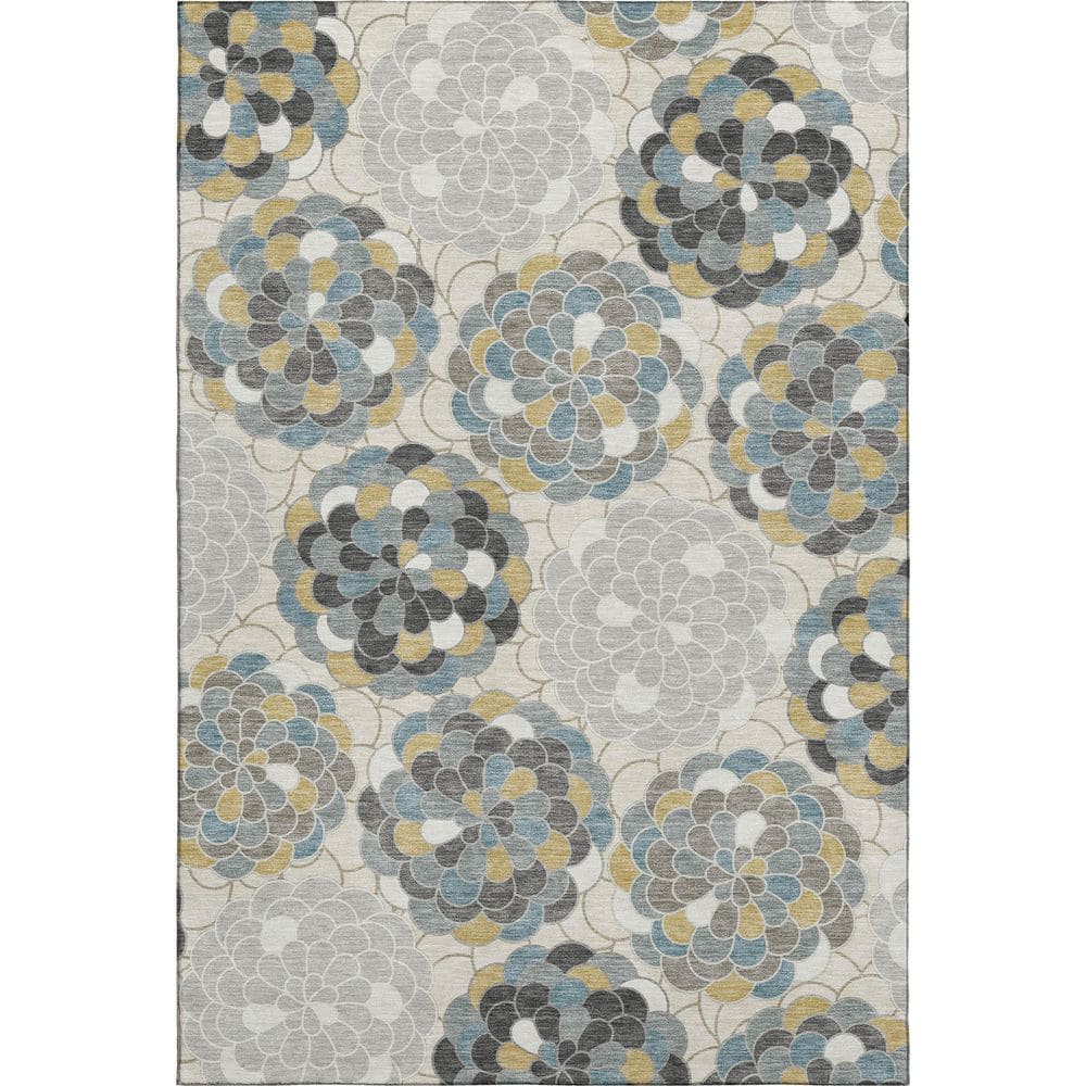Mayfield Premium Machine Washable Abstract AMF2466 Ivory 3 ft. x 5 ft. Area Rug price history on PriceWatchPro