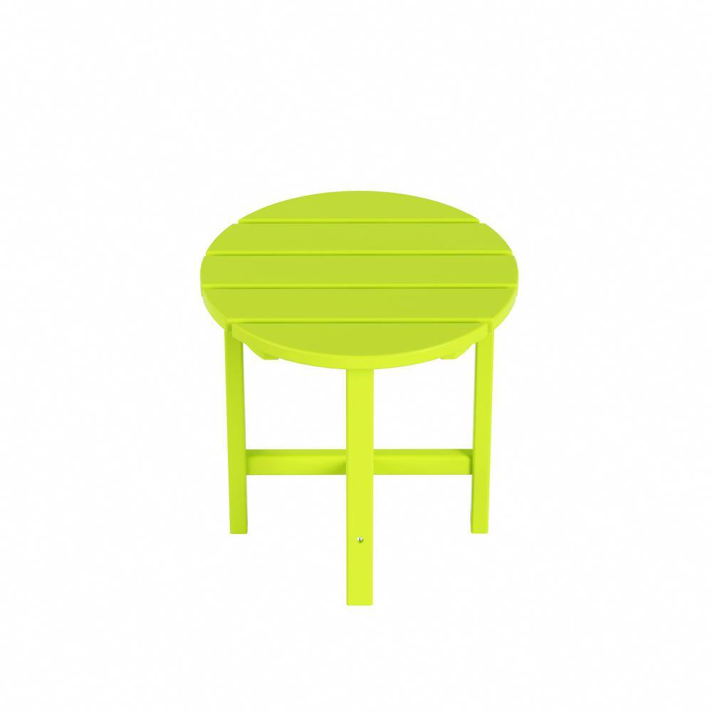Lime Green 18" Round Recycled Plastic Side Table