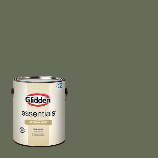 Glidden Essentials 1 gal. PPG1113-7 Olive Green Flat/Matte