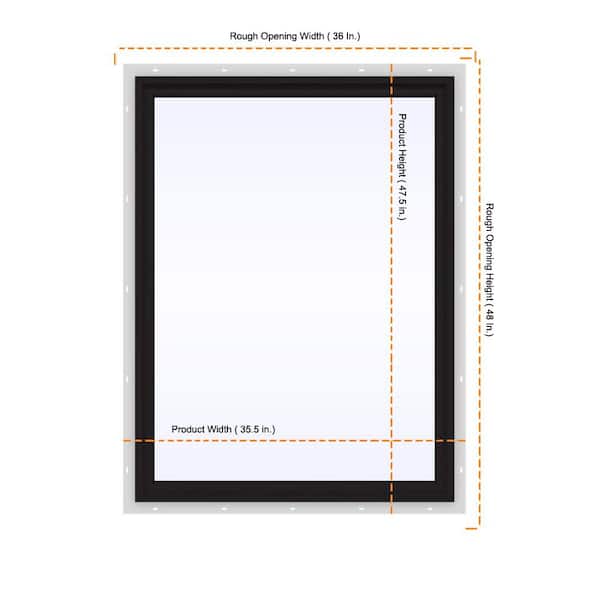 JELD-WEN 36 in. x 48 in. V-4500 Series Black Exterior/White