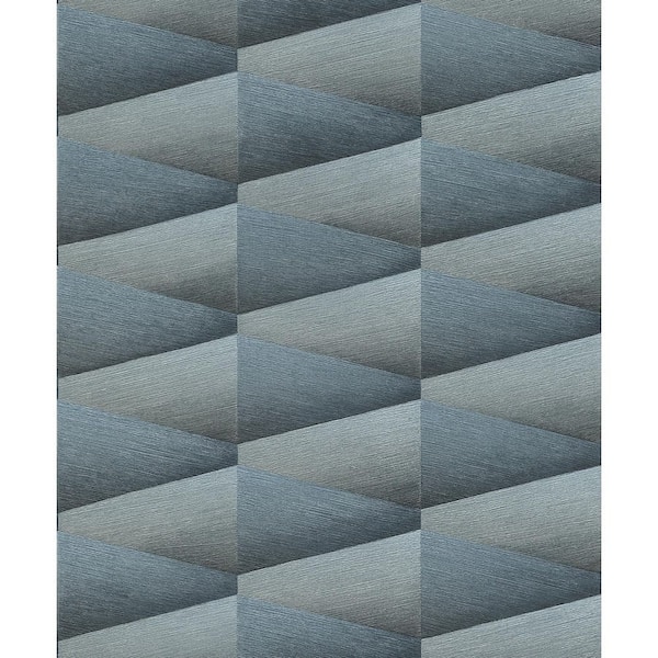Advantage Shae Blue Geo Wallpaper Sample