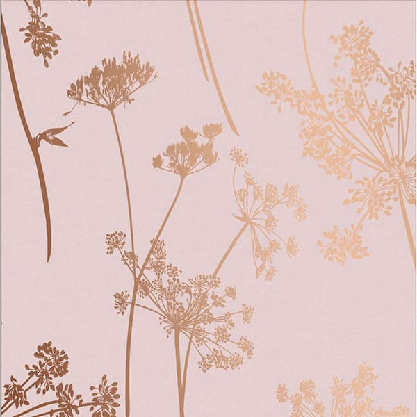 Graham & Brown Anthriscus Blush Pink Removable Wallpaper Sample