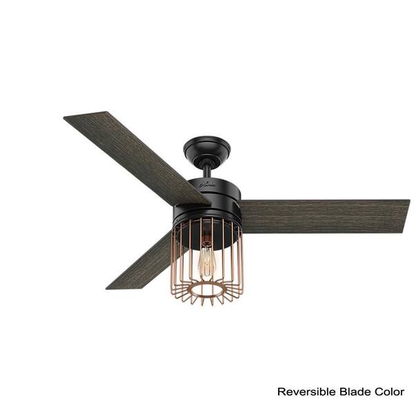 Hunter Ronan 52 In Led Indoor Matte Black Ceiling Fan With Light And Remote 59239 The Home Depot - Ronan Ceiling Fan With Light