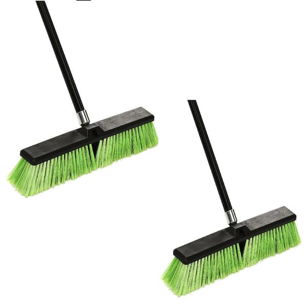 Rubbermaid Commercial Yellow Black Polypropylene Bristles Maximizer Push to Center Broom, 18 inch