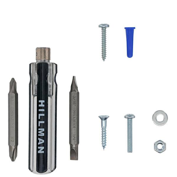 Hillman Zinc Screw Assortment with Bits Assorted Kit (130-Pack