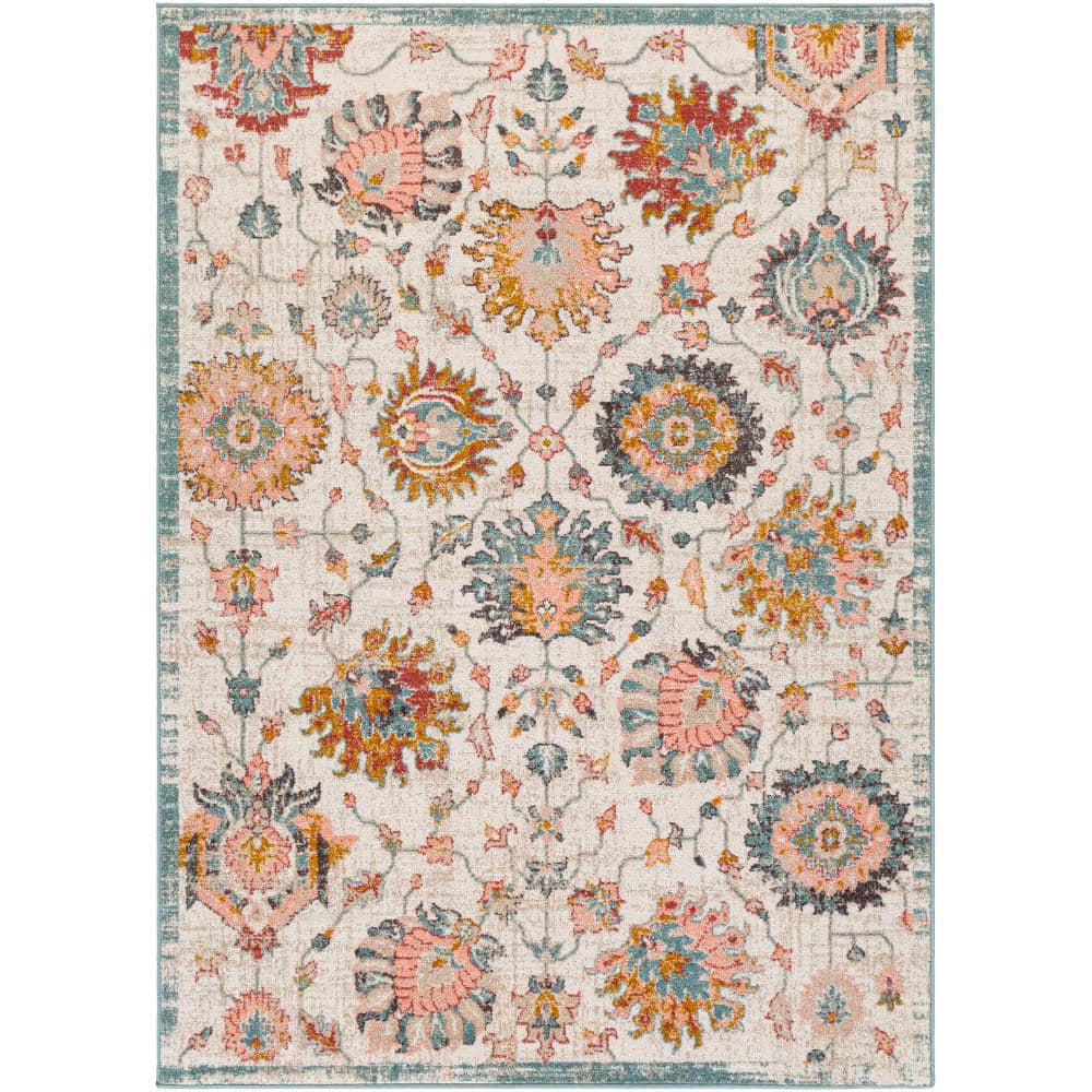 Artistic Weavers Eira Blue / Orange Area Rug 5'3 x 7'3