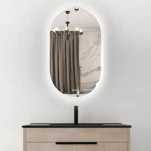 32 in. W x 20 in. H Oval Frameless Anti-Fog Dimmable Wall LED Bathroom Vanity Mirror with Light,Touch Control,Silver