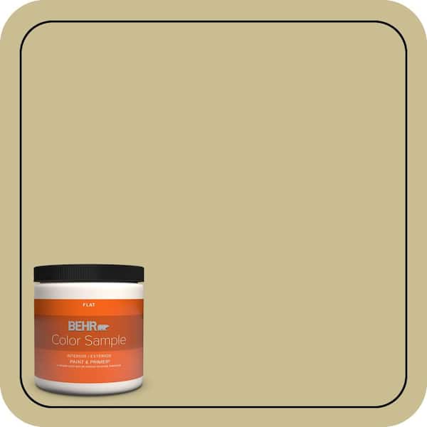 BEHR PREMIUM PLUS 8 oz. #M330-4 Morning Tea Flat Interior/Exterior Paint & Primer Color Sample