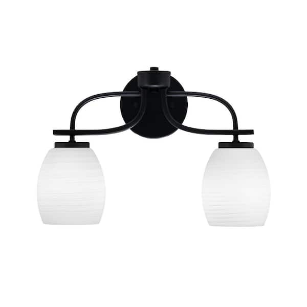 Unbranded Olympia 16.5 in. 2-Light Matte Black Vanity Light