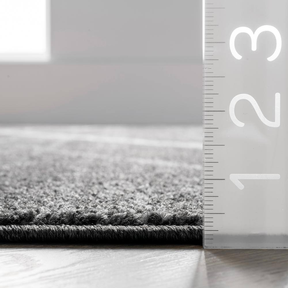 Thigpen Oval Dark Grey Synthetic 25" Spot-Resistant Rug
