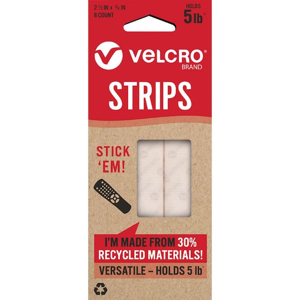 VELCRO Eco Stick EM 2-1/2 in. x 3/4 in. Strips (8-Pack)
