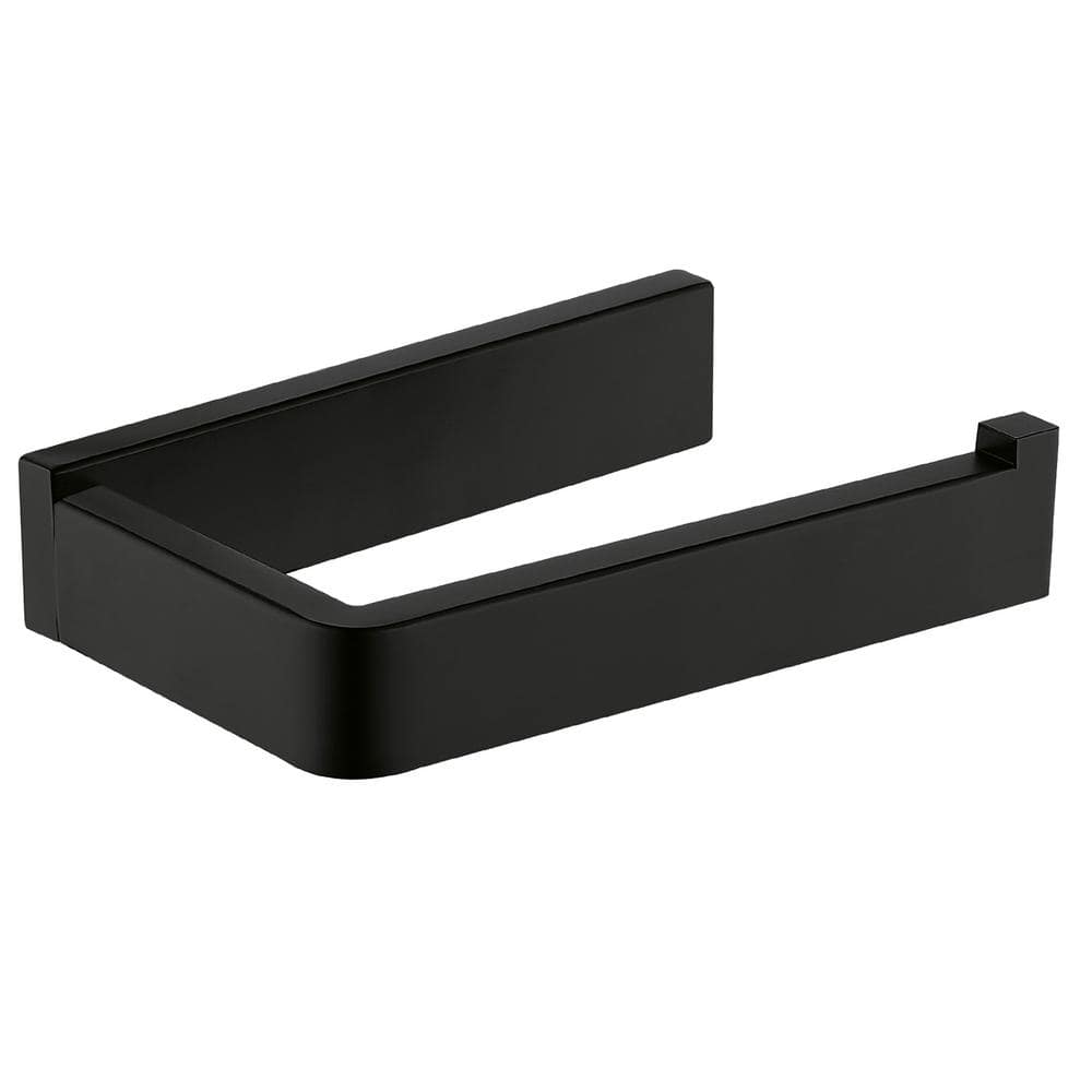 Matte Black Stainless Steel Wall-Mount Toilet Paper Holder