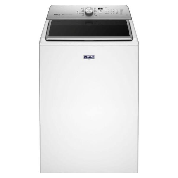 Maytag 5.3 cu. ft. High-Efficiency Top Load Washer with Steam in White, ENERGY STAR