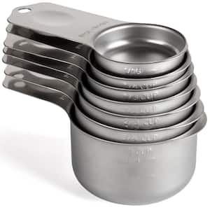 High Quality 7-Piece Stainless Steel Silver Measuring Cup Set with Magnetic Handle