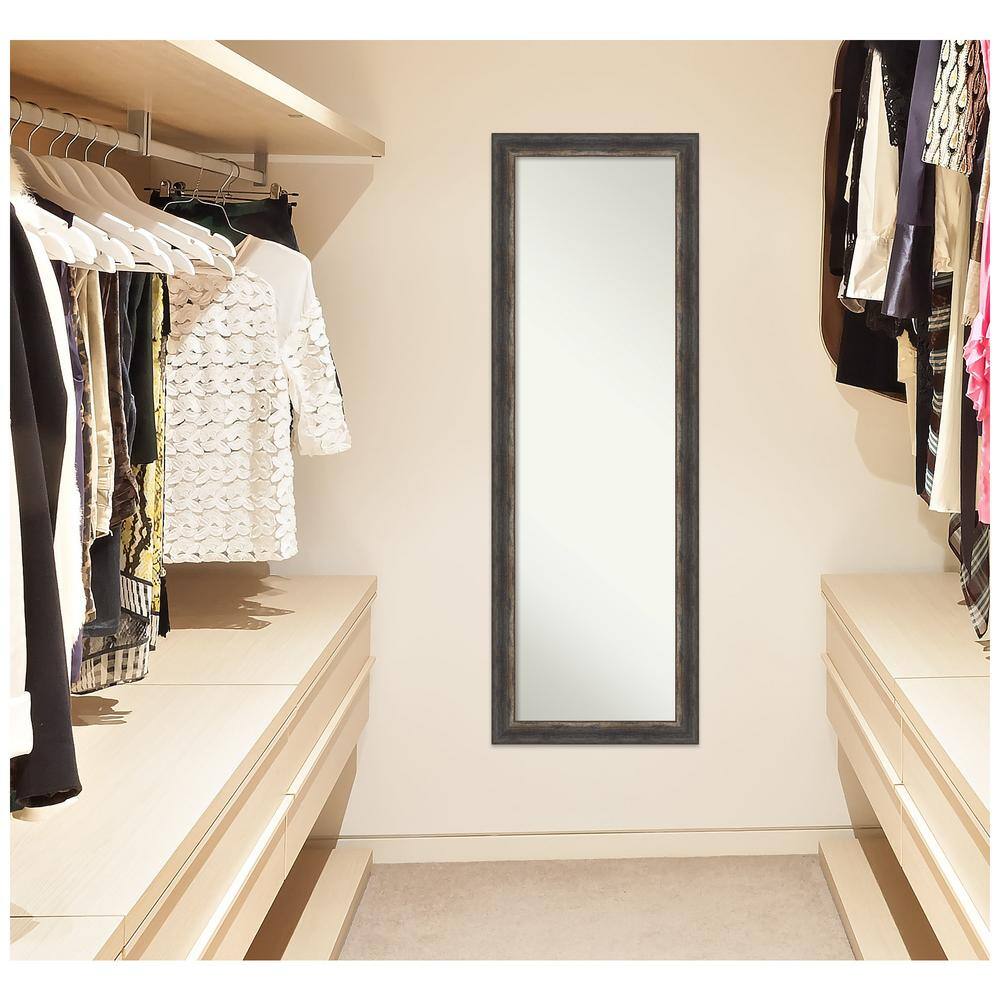 Full-Length Rustic Bronze and Wood Rectangular Mirror