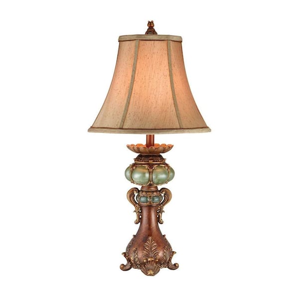 OK LIGHTING 31 in. Antique Brass Table Lamp