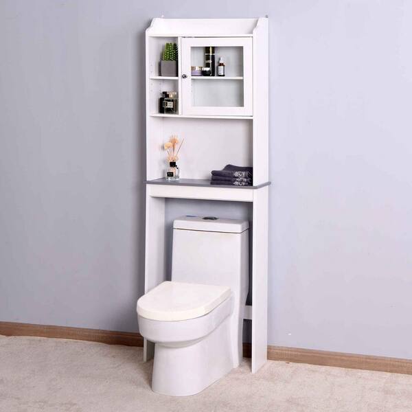 EPOWP 23.2 in. W x 68 in. H x 7.5 in. D White Over-the-Toilet Storage  W4093PBH1565 - The Home Depot