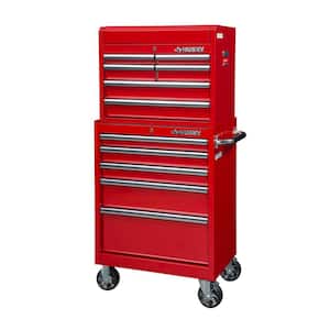 27 in. 11-Drawer Tool Chest and Cabinet Combo in Red