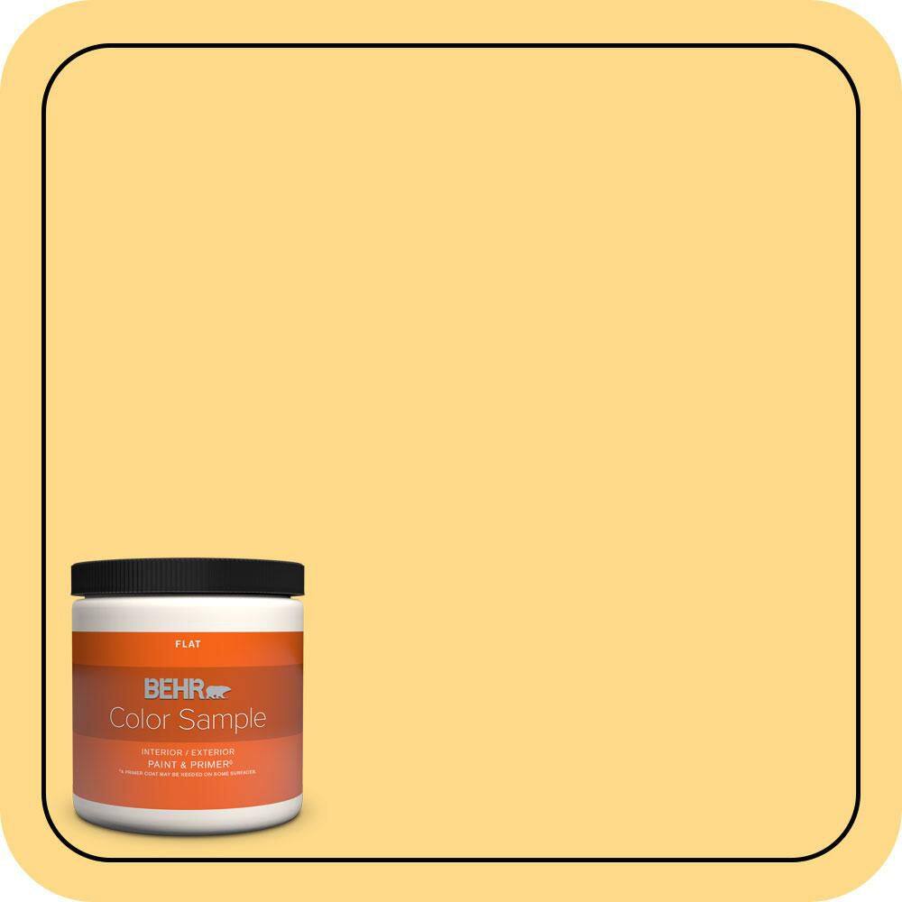 BEHR PREMIUM PLUS 8 oz. #P280-4 Surfboard Yellow Flat Interior