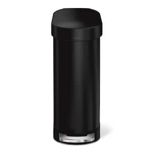 45 Liter Slim Step-On Trash Can with Liner Rim, Matte Black Steel