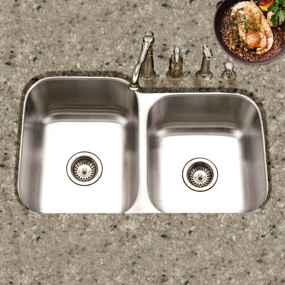 Medallion Classic 31.5'' Stainless Steel Double Bowl Undermount Sink