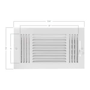 12 in. x 6 in. 3-Way Steel Wall/Ceiling Register , White