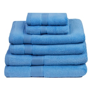 Signature 6-Piece 100% Cotton Bath Towel Set in Cornflower