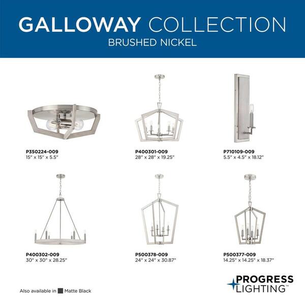 Progress Lighting Galloway 5-Light Brushed Nickel Farmhouse Chandelier
