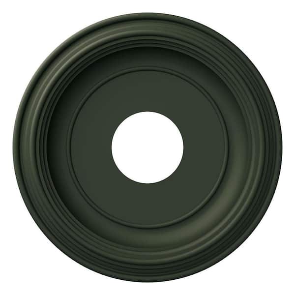 Ekena Millwork 13" O.D. x 3-1/2" I.D. x 1-1/4" P Traditional Thermoformed PVC Ceiling Medallion in UltraCover Satin Hunt Club Green
