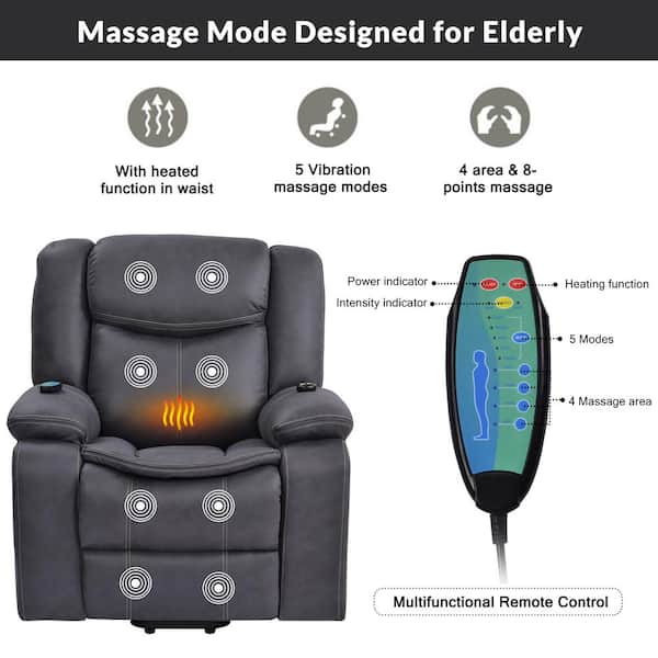 Wireless Electric Portable Heating Vibrating Back Massager Chair