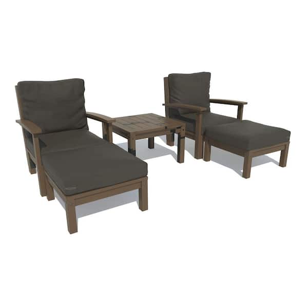 Highwood Bespoke Deep Seating 5-Piece Chaise Set with Side Tableand with Cushions