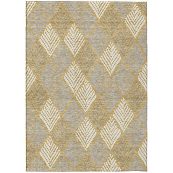 Chantille Machine Washable Indoor/Outdoor Abstract ACN2818 Gold 10 ft. x 14 ft. Area Rug