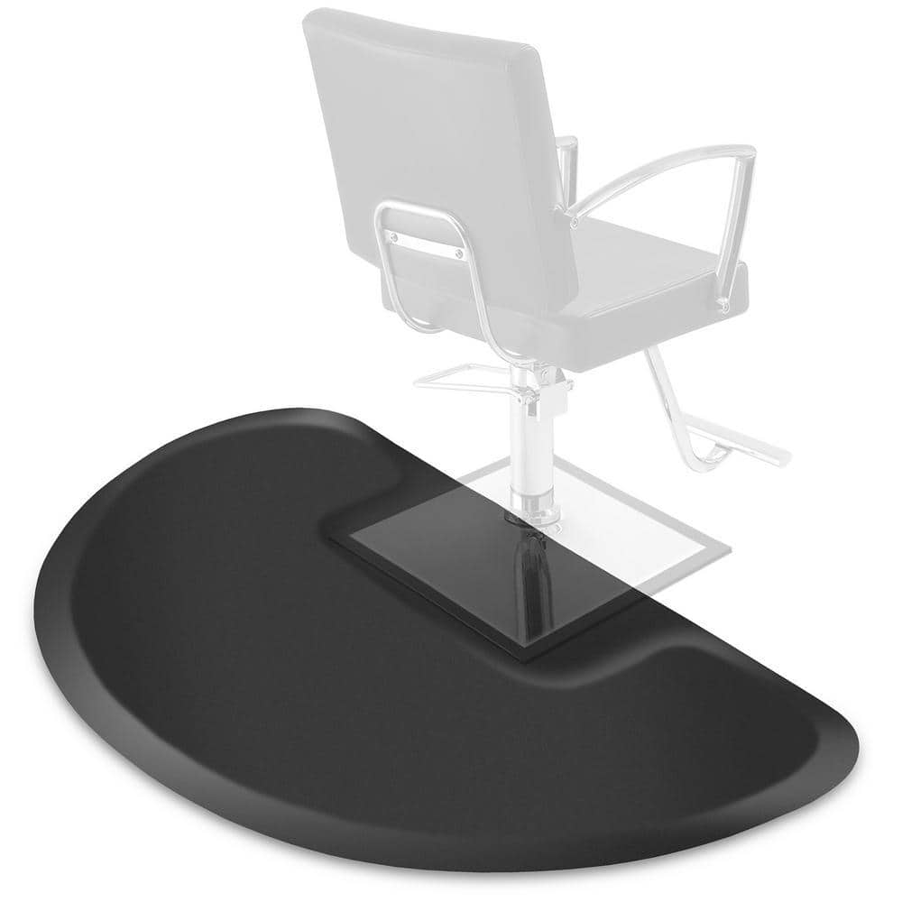 Black 36 in. x 60 in. x 1/2 in. Semi Circle Anti-Fatigue Mat