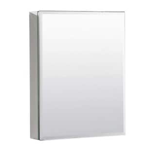 20 in. W x 26 in. H Rectangular Silver Aluminum Recessed/Surface Mount Medicine Cabinet with Mirror,Adjustable Shelves