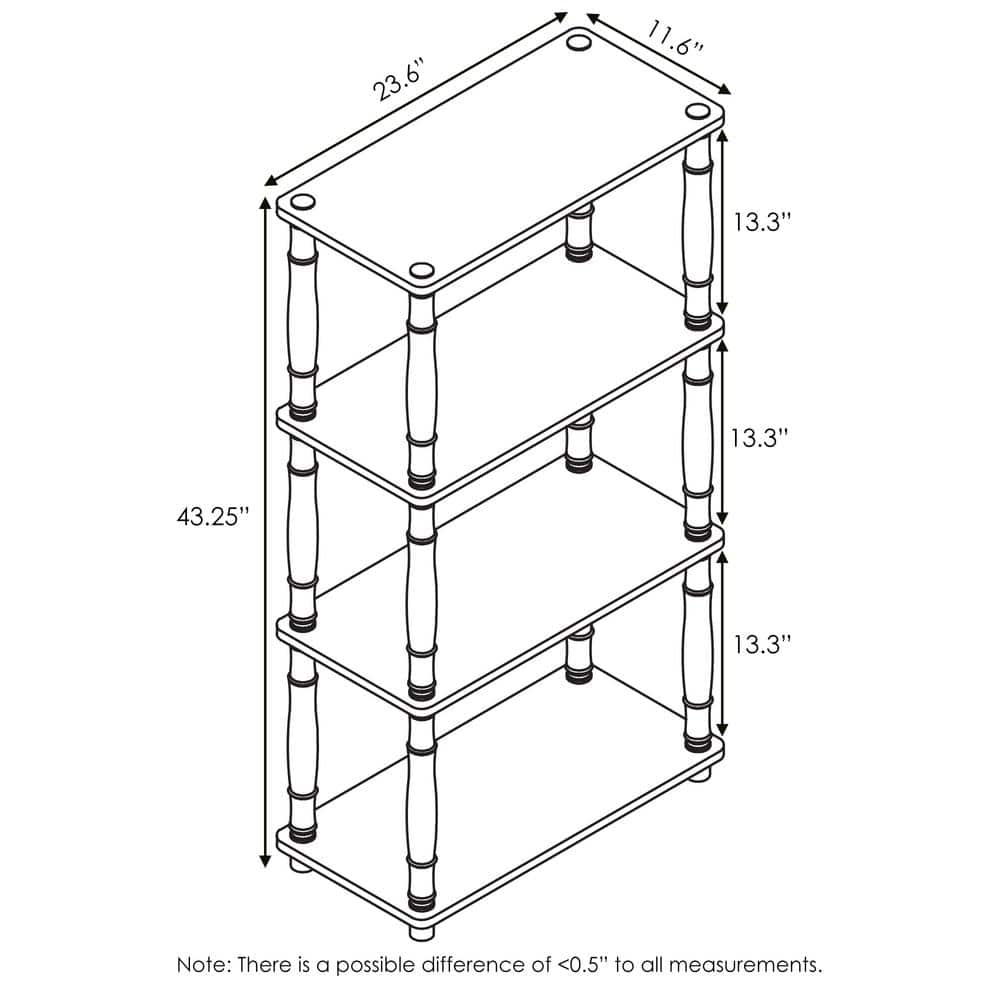 Sonoma Oak and White 4-Tier Multipurpose Shelf Display Rack