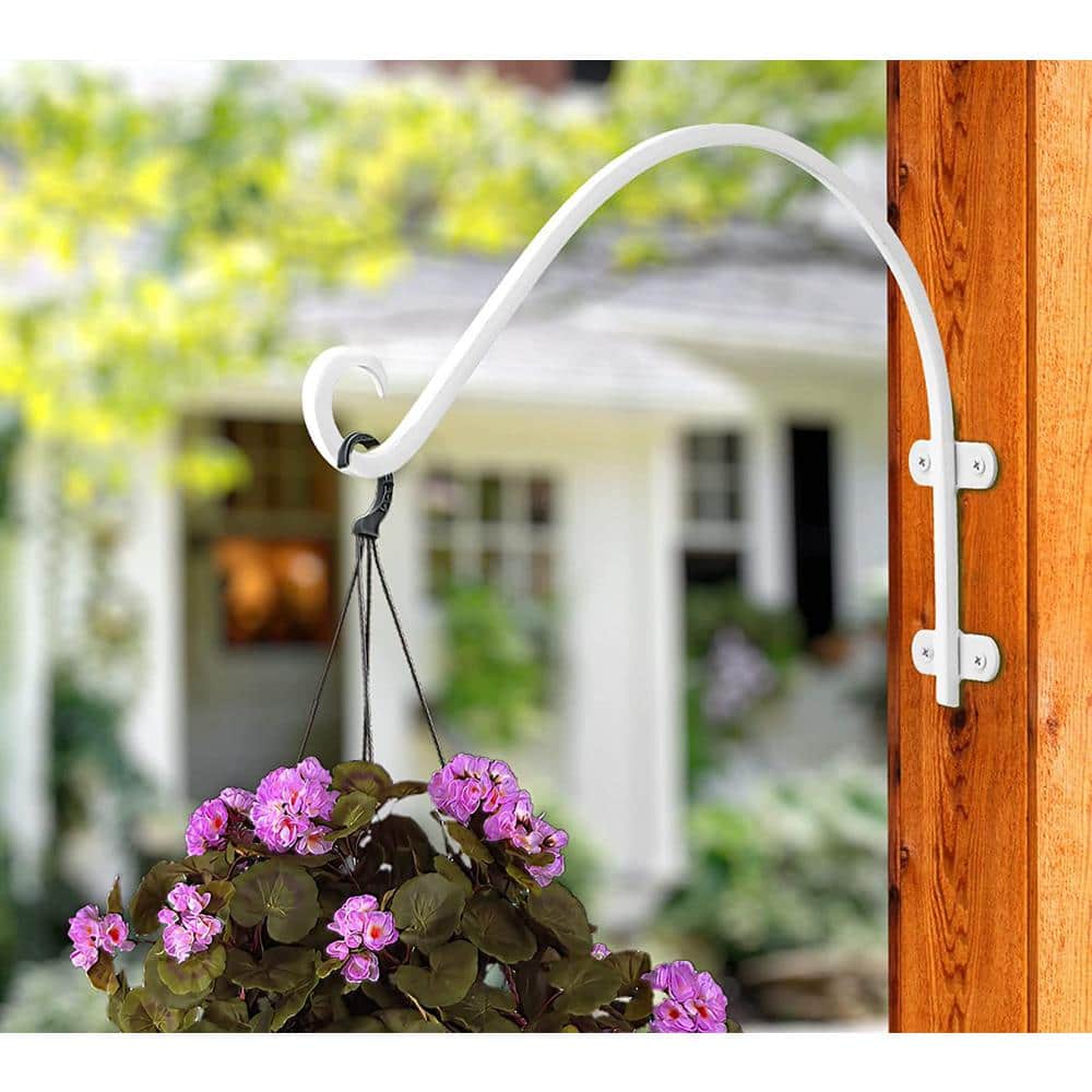 White Rust Resistant Iron Wall Plant Hanger Set