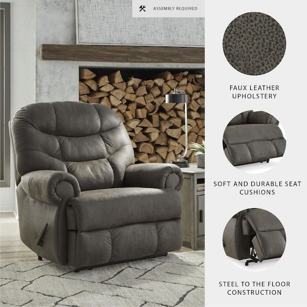 Signature DESIGN BY ASHLEY Camera Time Gray Faux Leather Standard