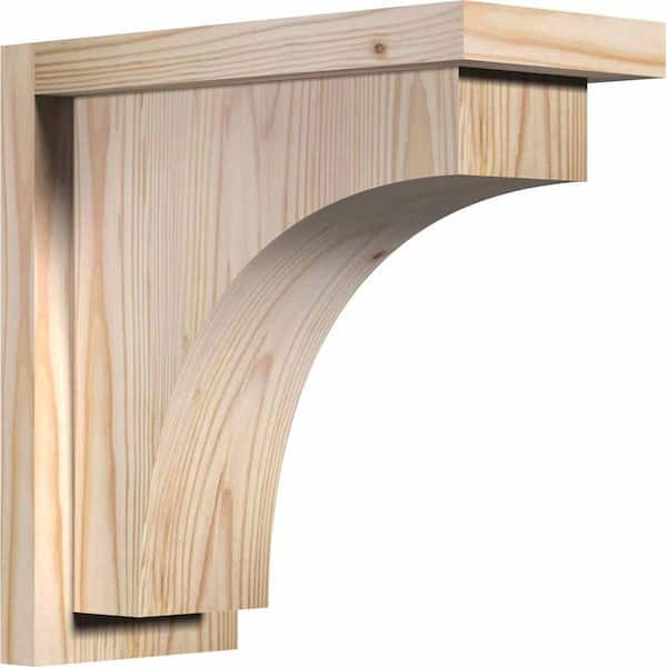 5-1/2 in. x 12 in. x 12 in. Douglas Fir Huntington Smooth Corbel with Backplate