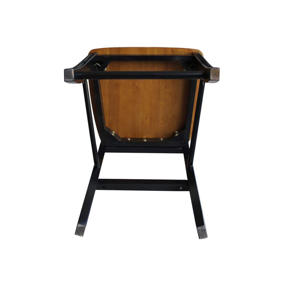 24" Black and Cherry Solid Wood X-Back Counter Stool