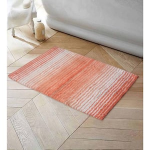 100% Cotton Gradiation Collection Bath Rug Machine Washable 17x24, Coral