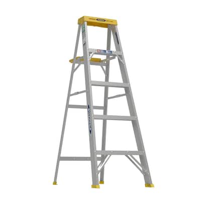 Werner 5 ft. Aluminum Step Ladder (9 ft. Reach Height) with 225 lb. Load Capacity Type II Duty Rating 355