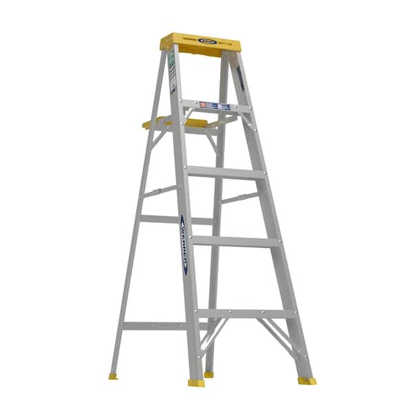 Werner 5 ft. Aluminum Step Ladder (9 ft. Reach Height) with 225 lb. Load Capacity Type II Duty Rating