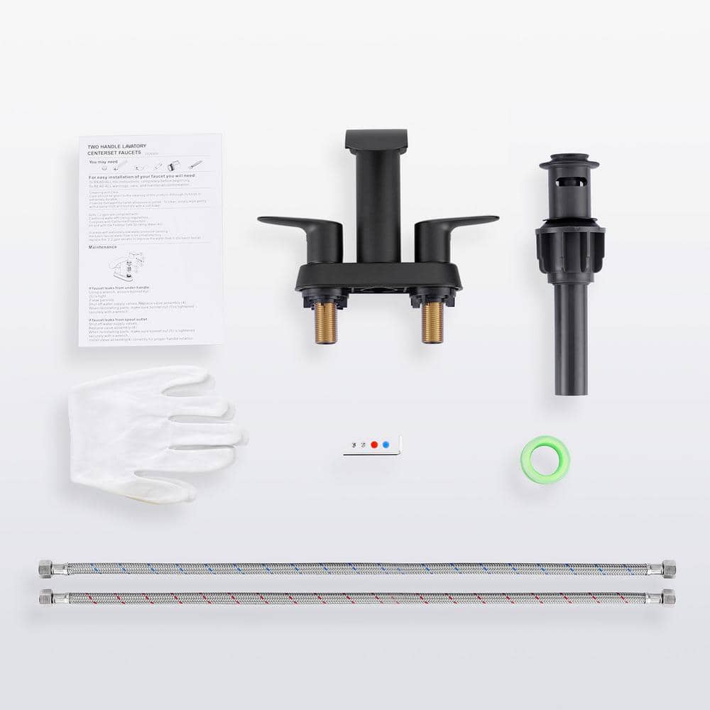 Matte Black Stainless Steel Double Handle Waterfall Faucet