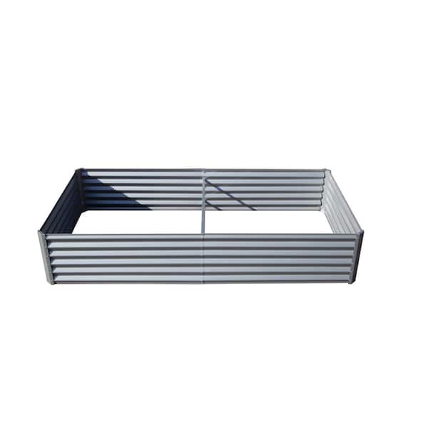 Unbranded 70.87 in. x 35.43 in. x 11.81 in. Silver Steel Raised Garden Bed