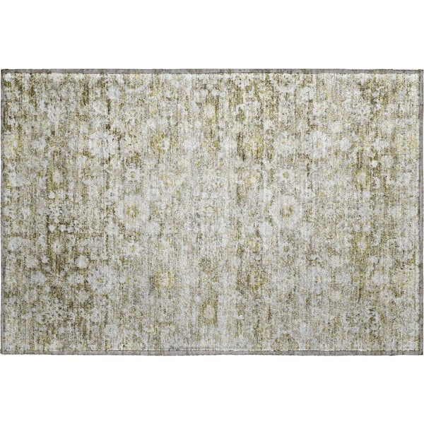 Mayfield Premium Machine Washable Indoor/Outdoor Geometric AMF651 Taupe 1 ft. 8 in. x 2 ft. 6 in. Area Rug