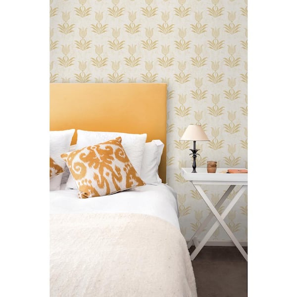 Parrot Tulip Yellow Matte Vinyl Peel and Stick Wallpaper